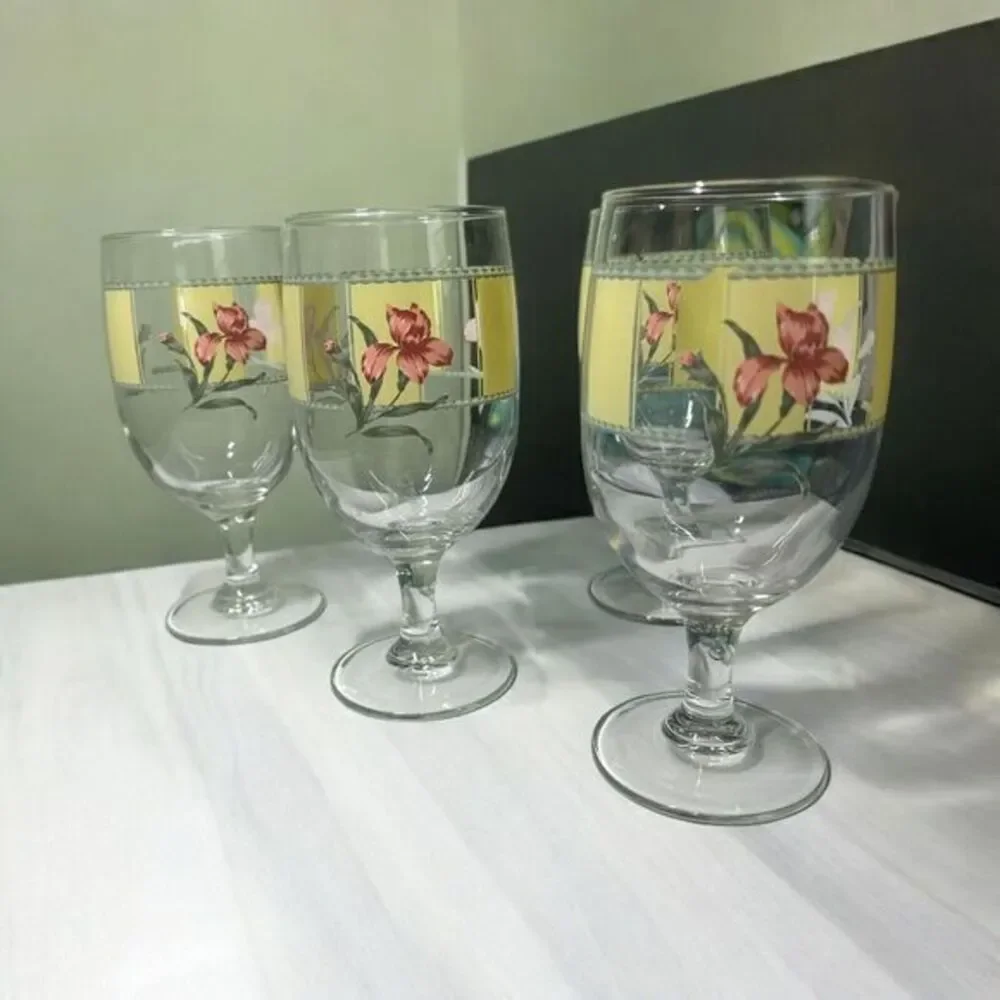 Set of 4 Vintage Summer State Ireland‎ Crystal Glasses Goblets 7